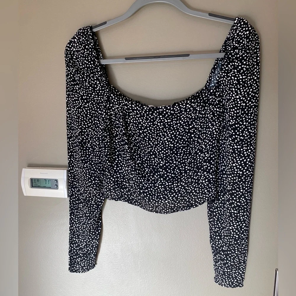 & OTHER STORIES Puff Sleeve Polka Dot Top Size 4